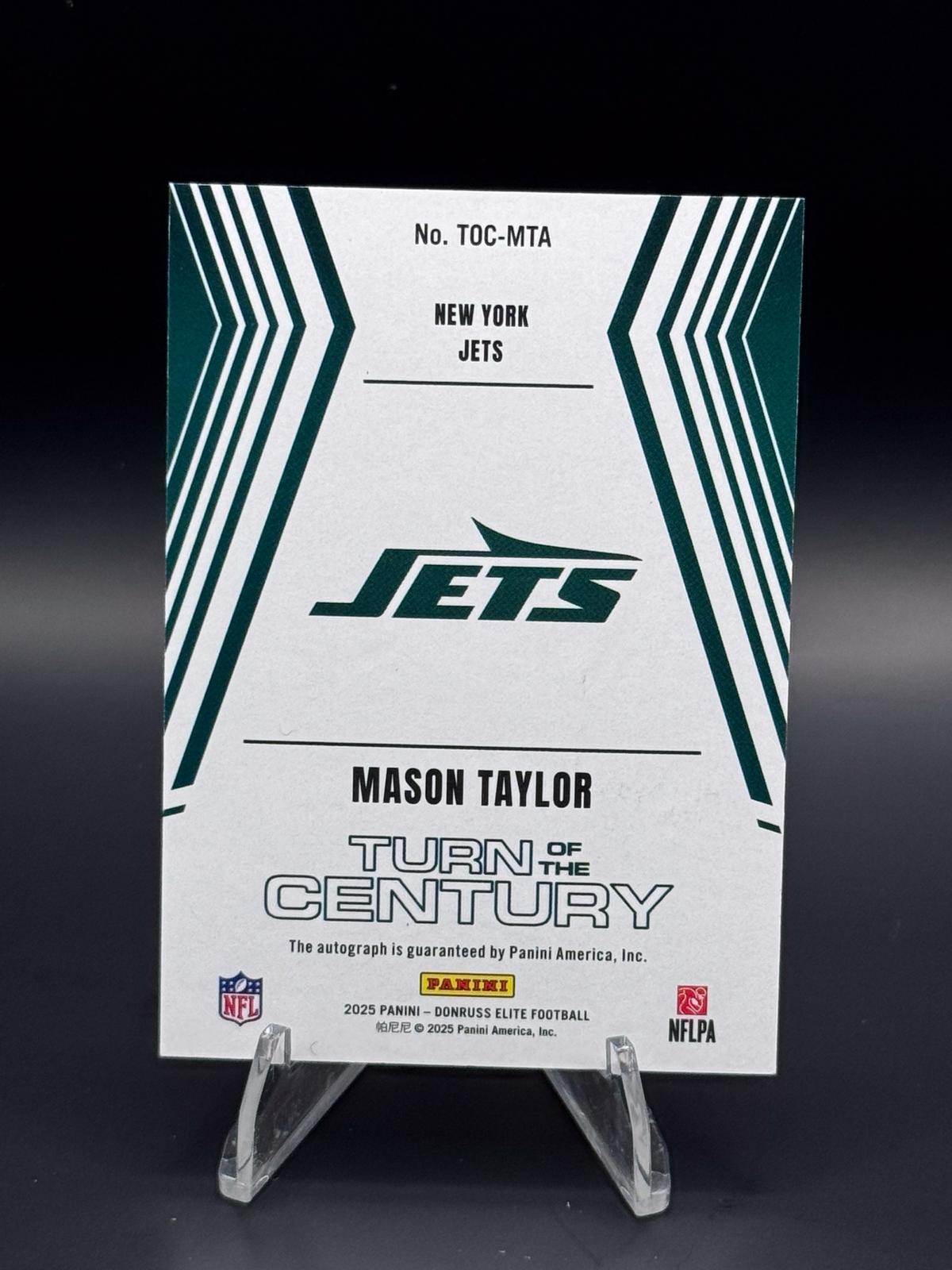 2025 Donruss Elite Mason Taylor Turn of the Century Auto Black Gold #TOC-MTA /25