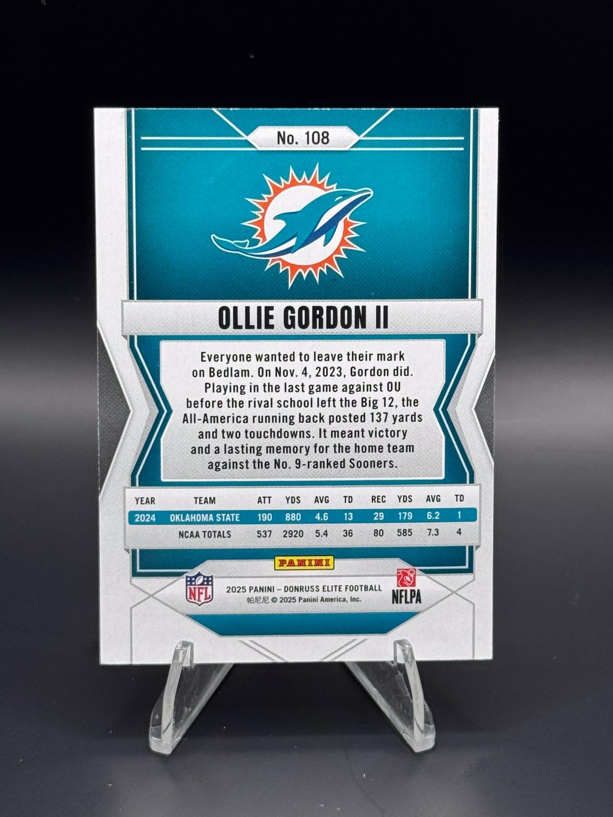 2025 Donruss Elite #108 Ollie Gordon II Status #/31