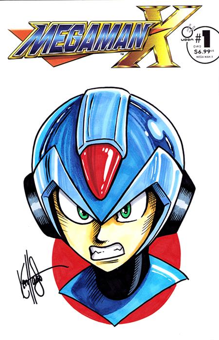 DF Megaman X #1 Blank Variant Signed And Remarked By Ken Haeser
