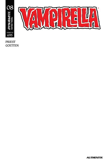 Vampirella (2026) #8 - F Blank Authentix Var