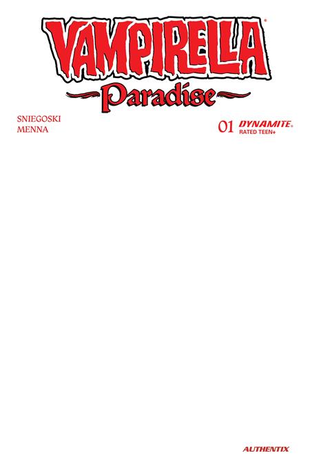Vampirella: Paradise #1 - G Blank Authentix Var