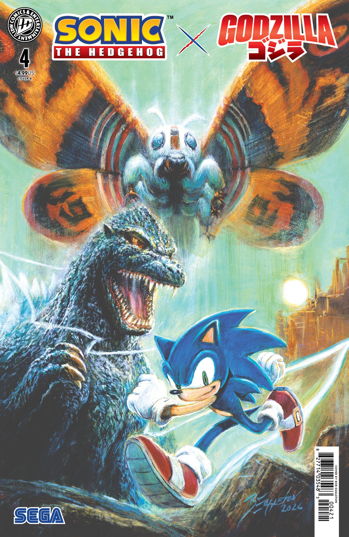 Sonic the Hedgehog x Godzilla #4 — Variant B (Eggleton)