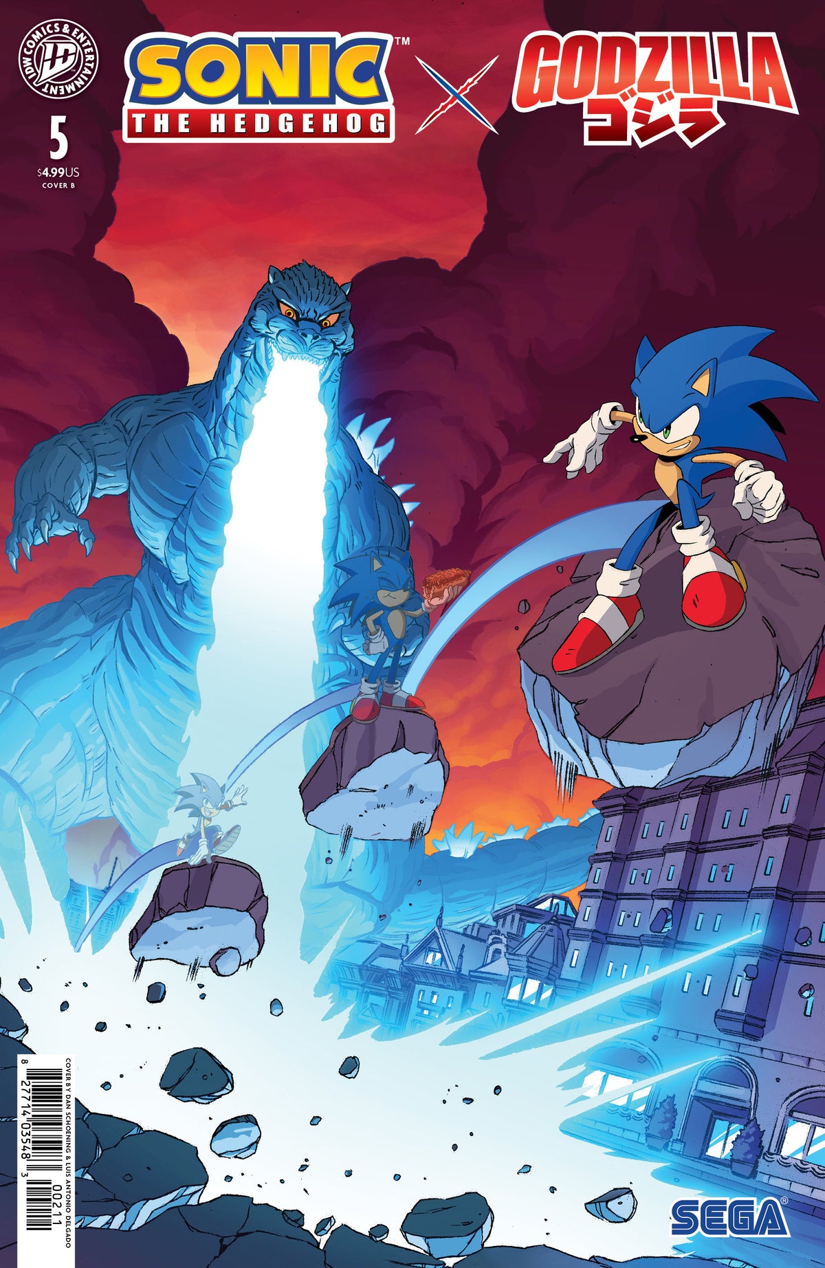 Sonic the Hedgehog x Godzilla #5 - B (Schoening)