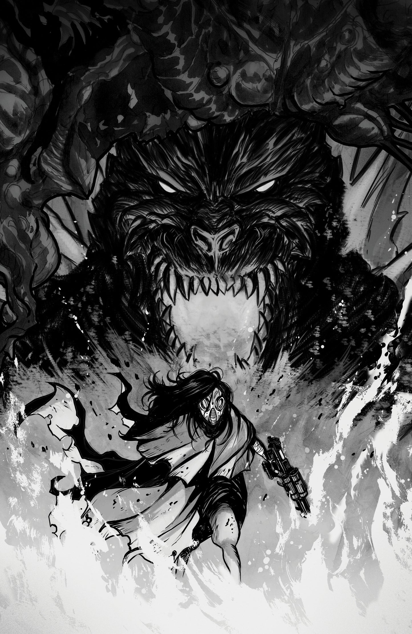 Godzilla: Revenge of the Deadzone [Kai-Sei Era] #2 — Variant RI (10) (Tunica B&W Full Art)