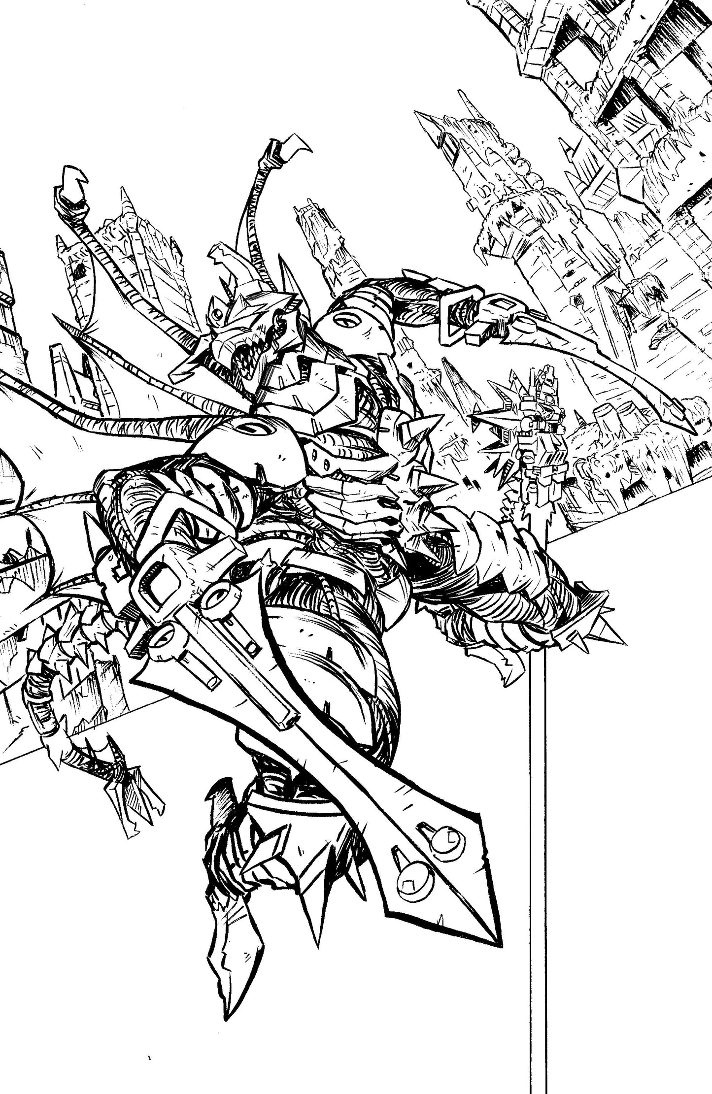 Starship Godzilla: Invasion X [Kai-Sei Era] #2 — Variant RI (10) (Ono B&W Full Art)