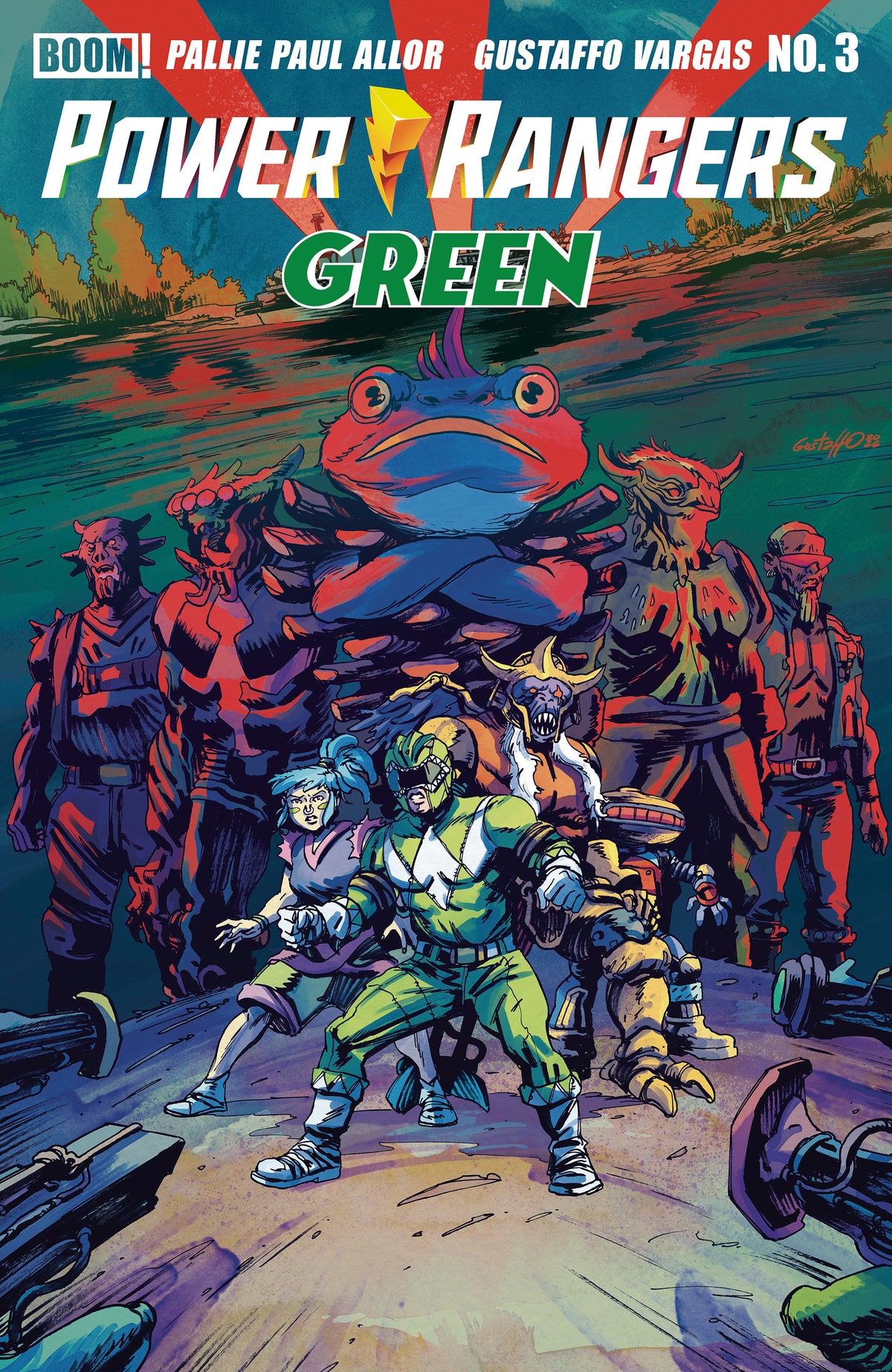 Power Rangers Green #3 A Main (Dressed, Harris) - B Variant (Dressed, Vargas)