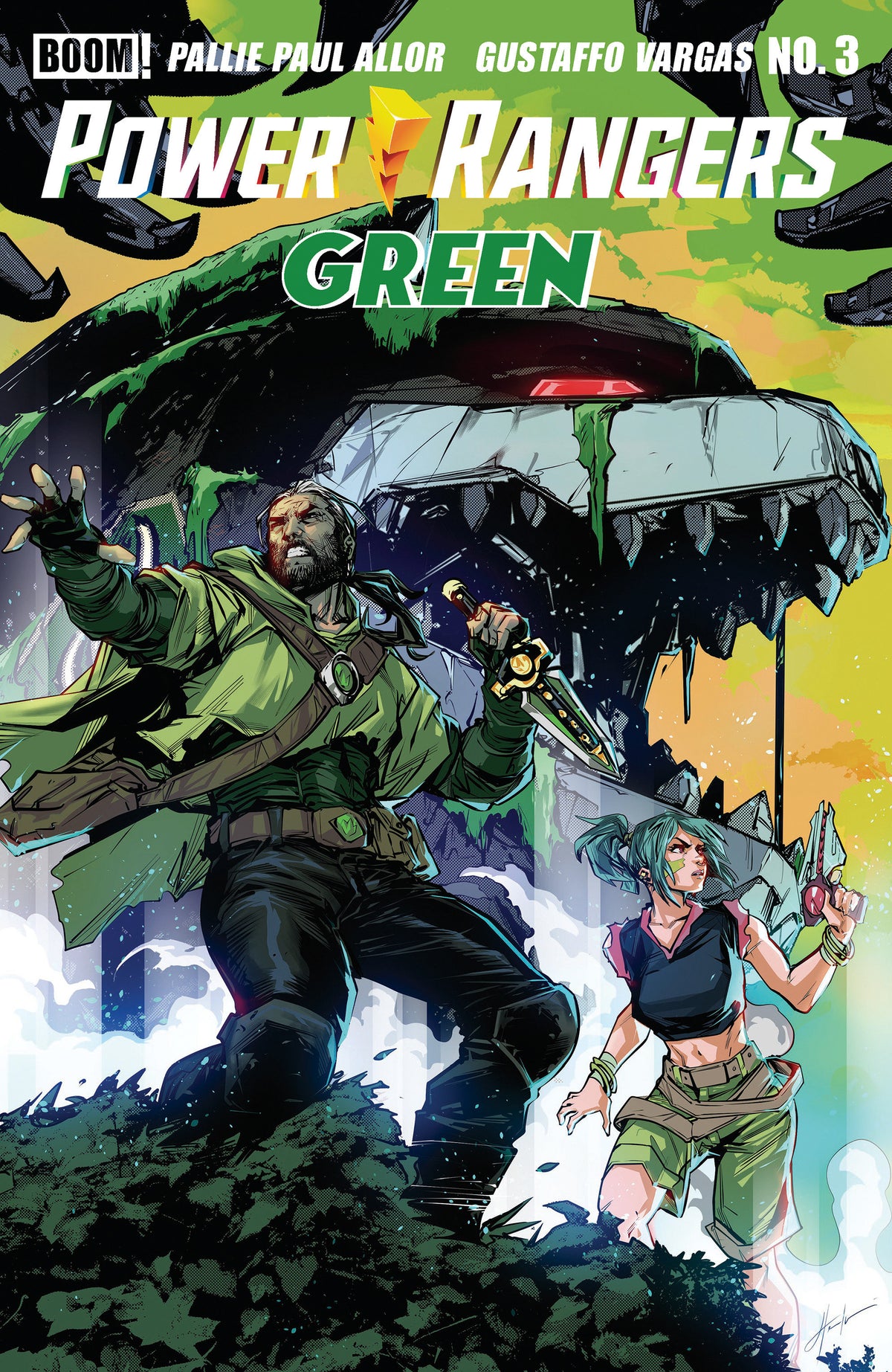 Power Rangers Green #3 A Main (Dressed, Harris) - I FOC Reveal Variant (Dressed, Prasetya)